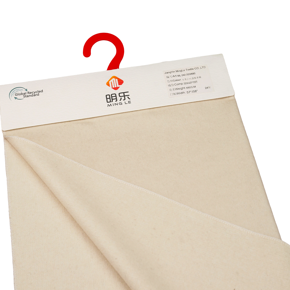 50% Wol, 40% Poliester, 10% Serat Lainnya, 680G/M, Krem, Lapisan Luar Satu Wajah Wol Kristal, ML-242-2050680