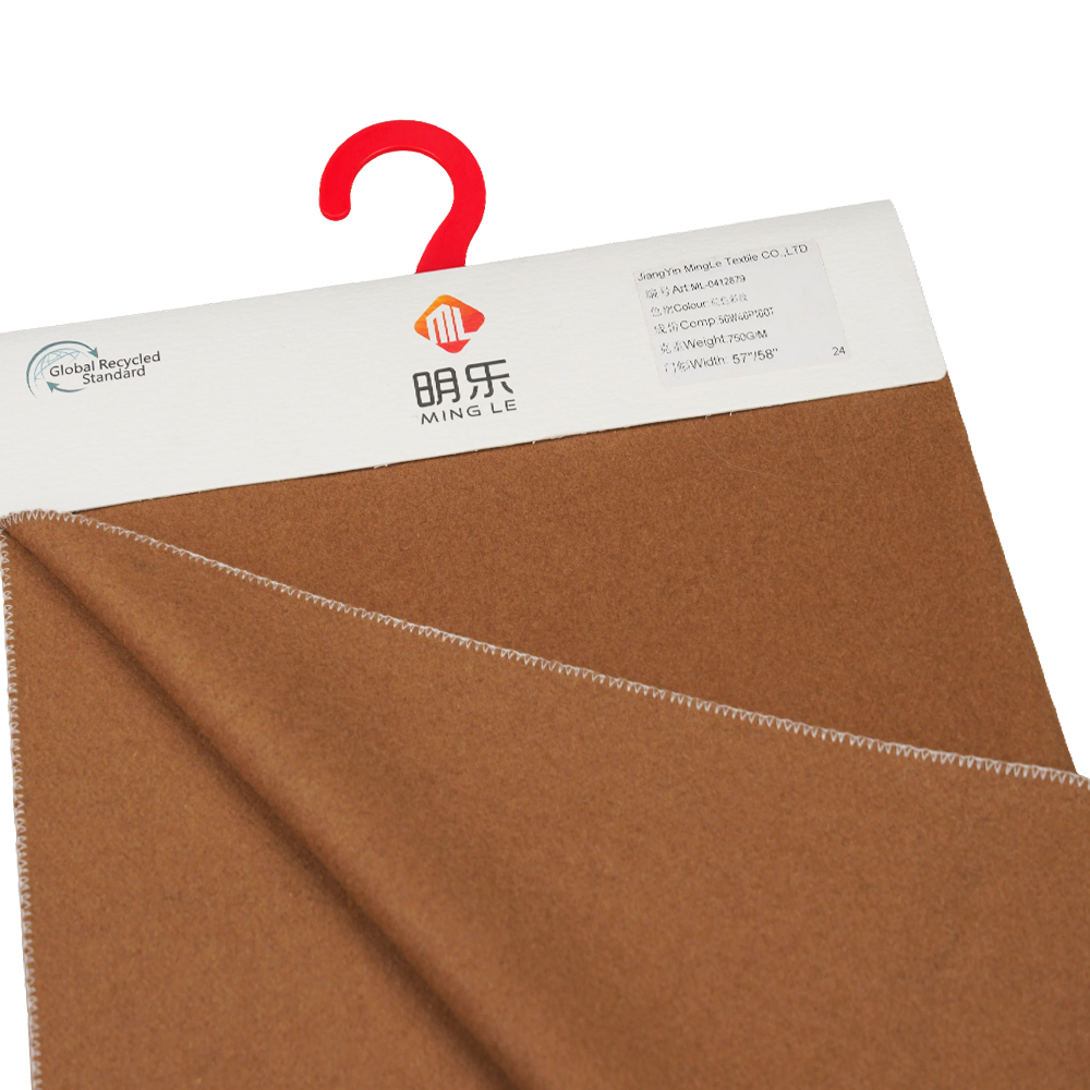 50% Wol, 50% Serat Lainnya, 730G/M, Unta, Kain Twill Melton, ML-0412879