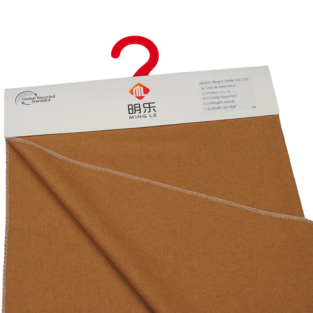 50% Wol, 40% Poliester, 10% Serat Lainnya, 340G/M, Unta, Kain Flanel, ML-S0624-201-9