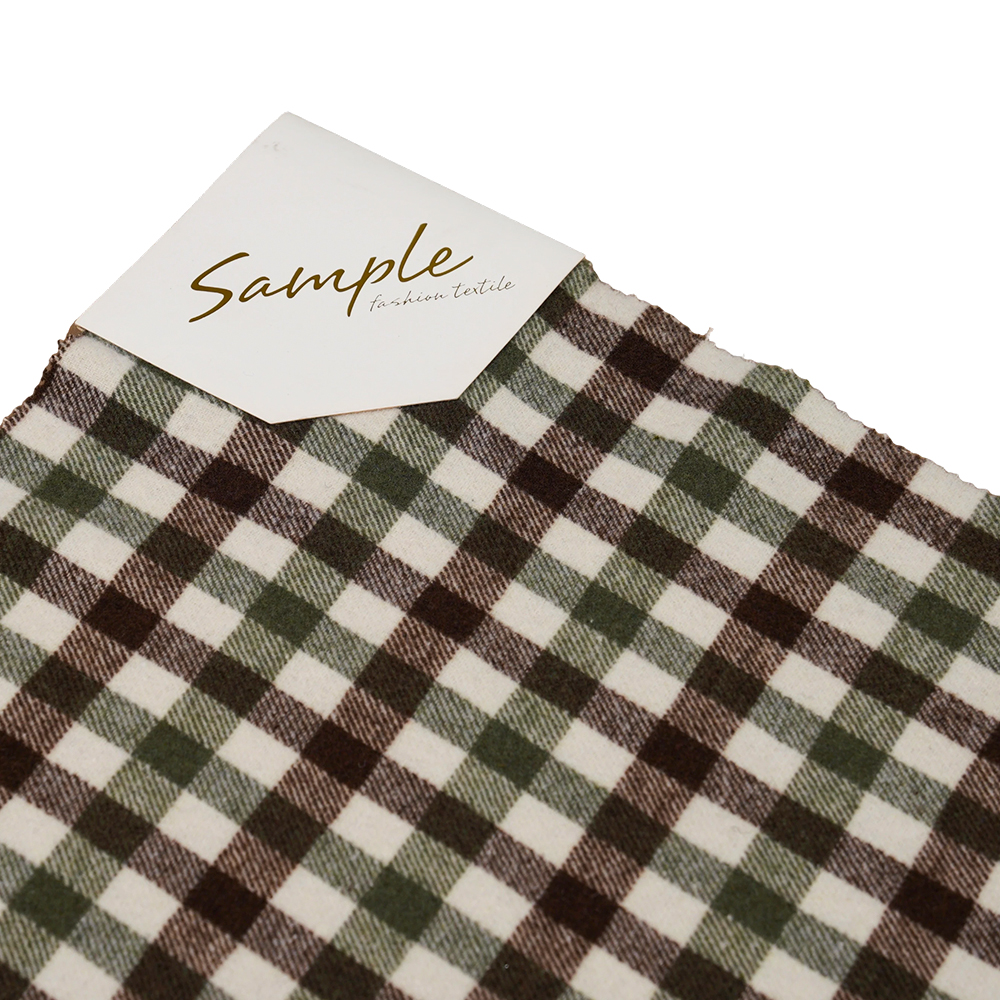 100% lainnya, 410G/M Hijau, Coklat Dan Putih, Benang Tweed, ML-701234