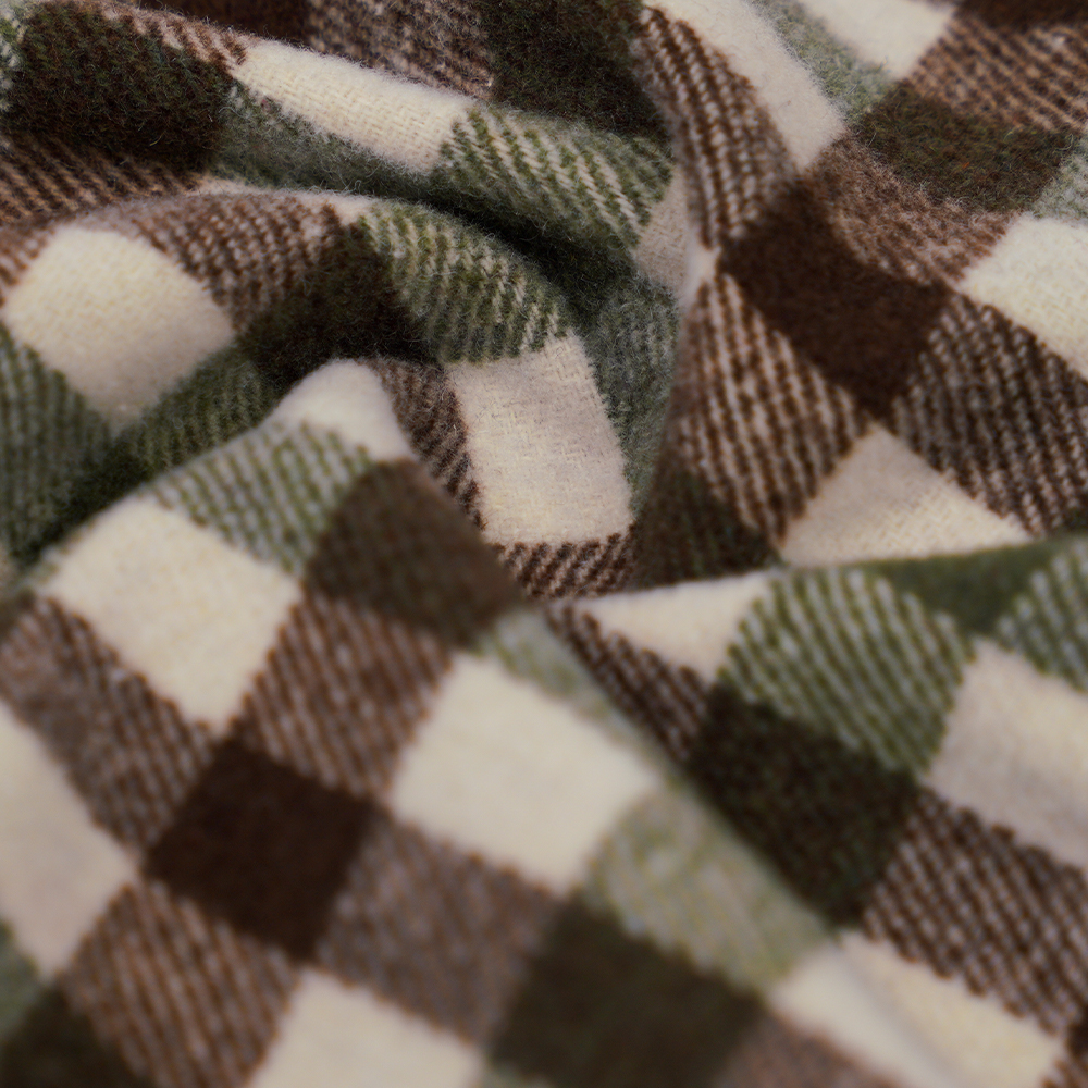 100% lainnya, 410G/M Hijau, Coklat Dan Putih, Benang Tweed, ML-701234