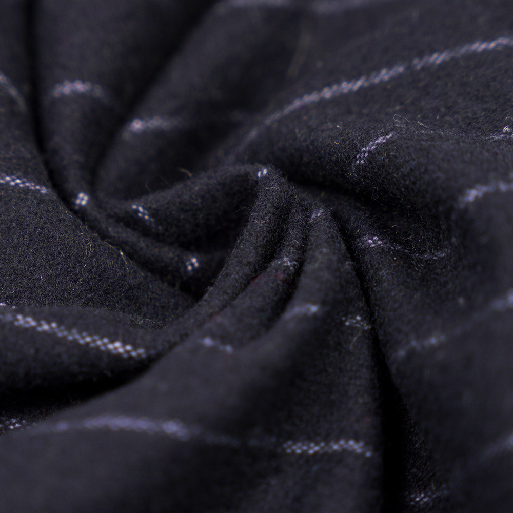 53% Wol, 47% Poliester, 350G/M, Zhiqing + Putih, Kain Flanel Bergaris Vertikal, ML-317245X-2