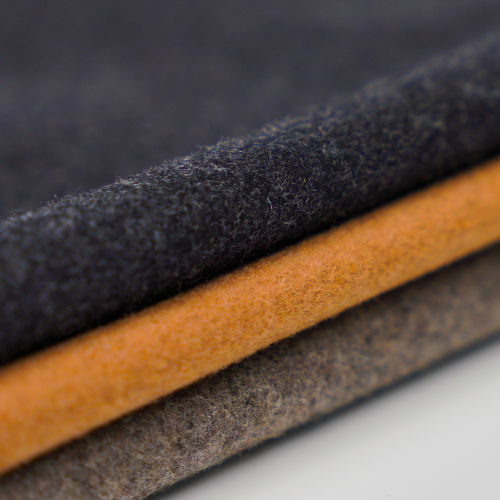 60% Wol, 30% Poliester, 10% Serat Lainnya, 800G/M, Abu-abu Tua, Melton ML-90345