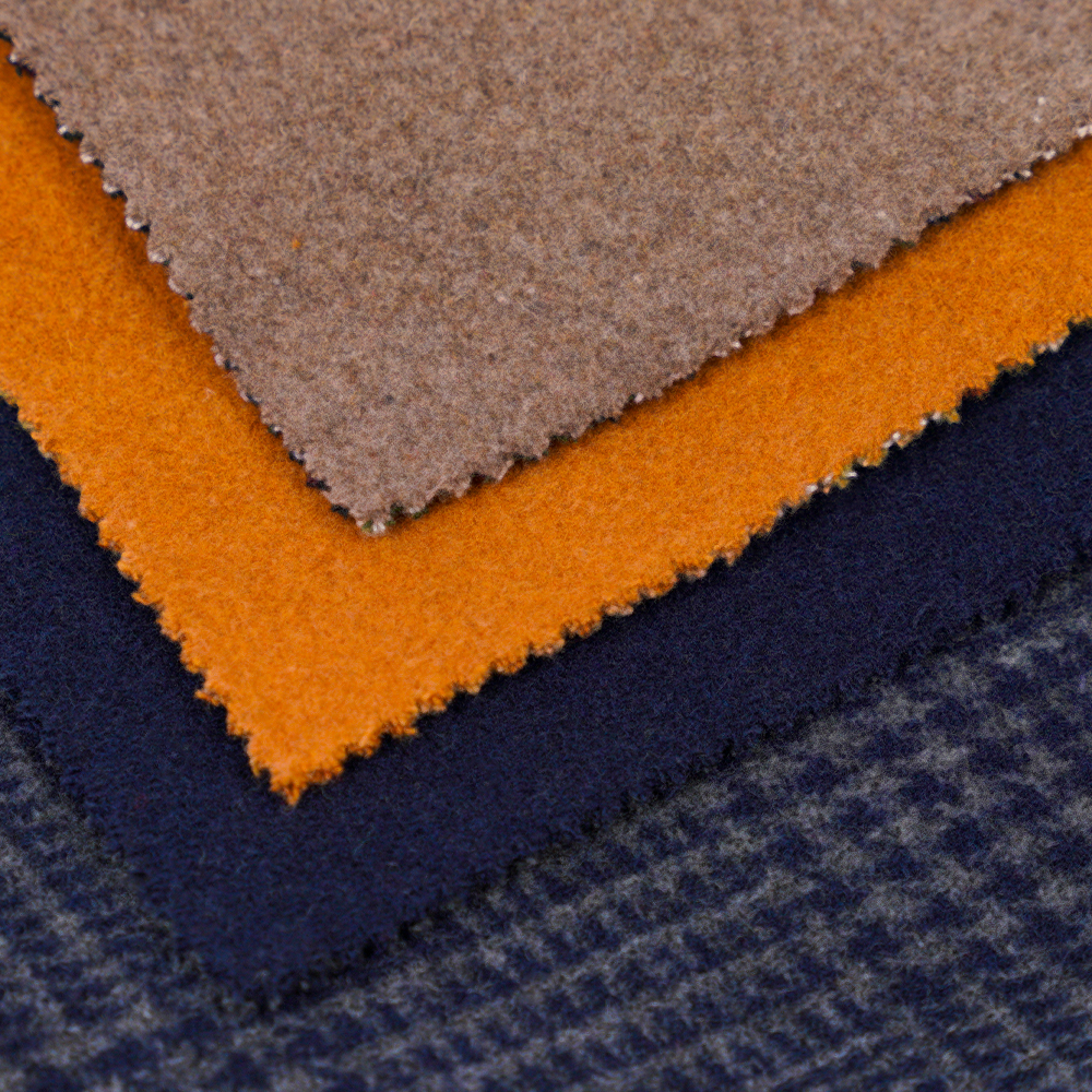 55% Wol, 45% Lainnya,r 645G/M, Biru Laut, Kain Beludru Berwajah Ganda, ML-3010305-1