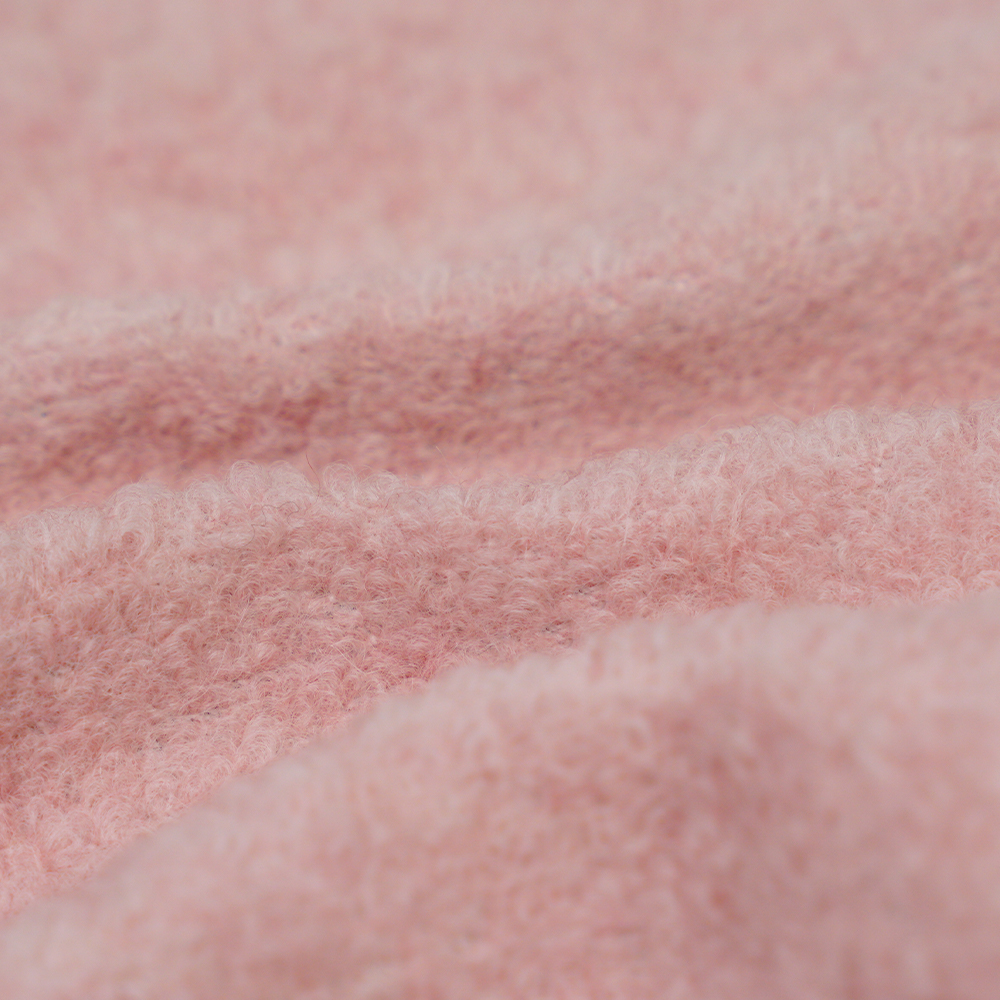 40% Wol, 60% Poliester, 700-740G/M, Merah Muda dan Putih, Kain Wol Rajut Lingkaran Skala Ikan Kecil, ML-26-X082022