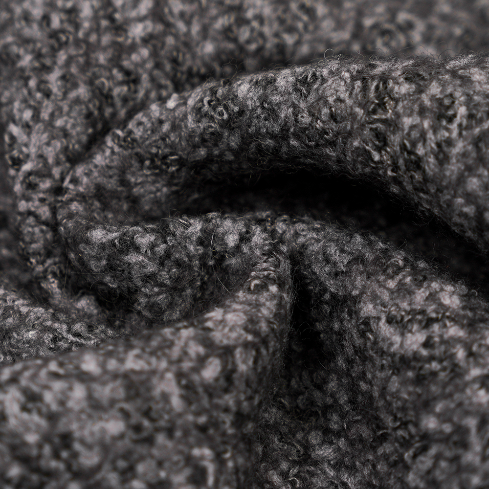 40% Wol, 60% Poliester, 750G/M, Hitam Dan Abu-abu, Kain Wol Rajut Bali, ML-70165440-75